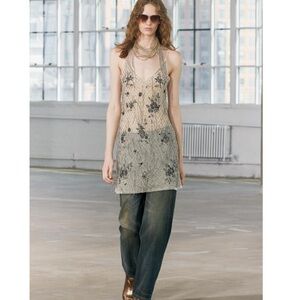 Zara Beaded Tulle Mini Dress - Gold and Black